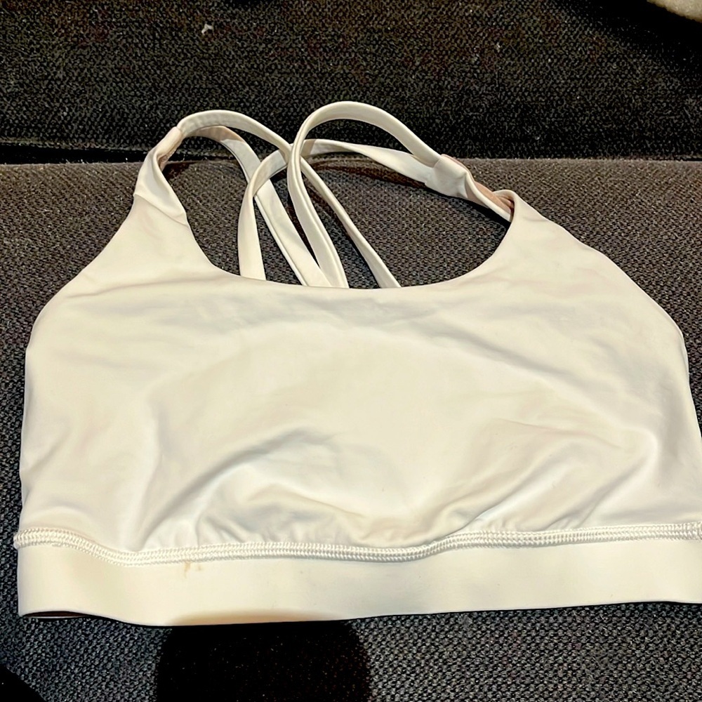 White Lululemon sports bra